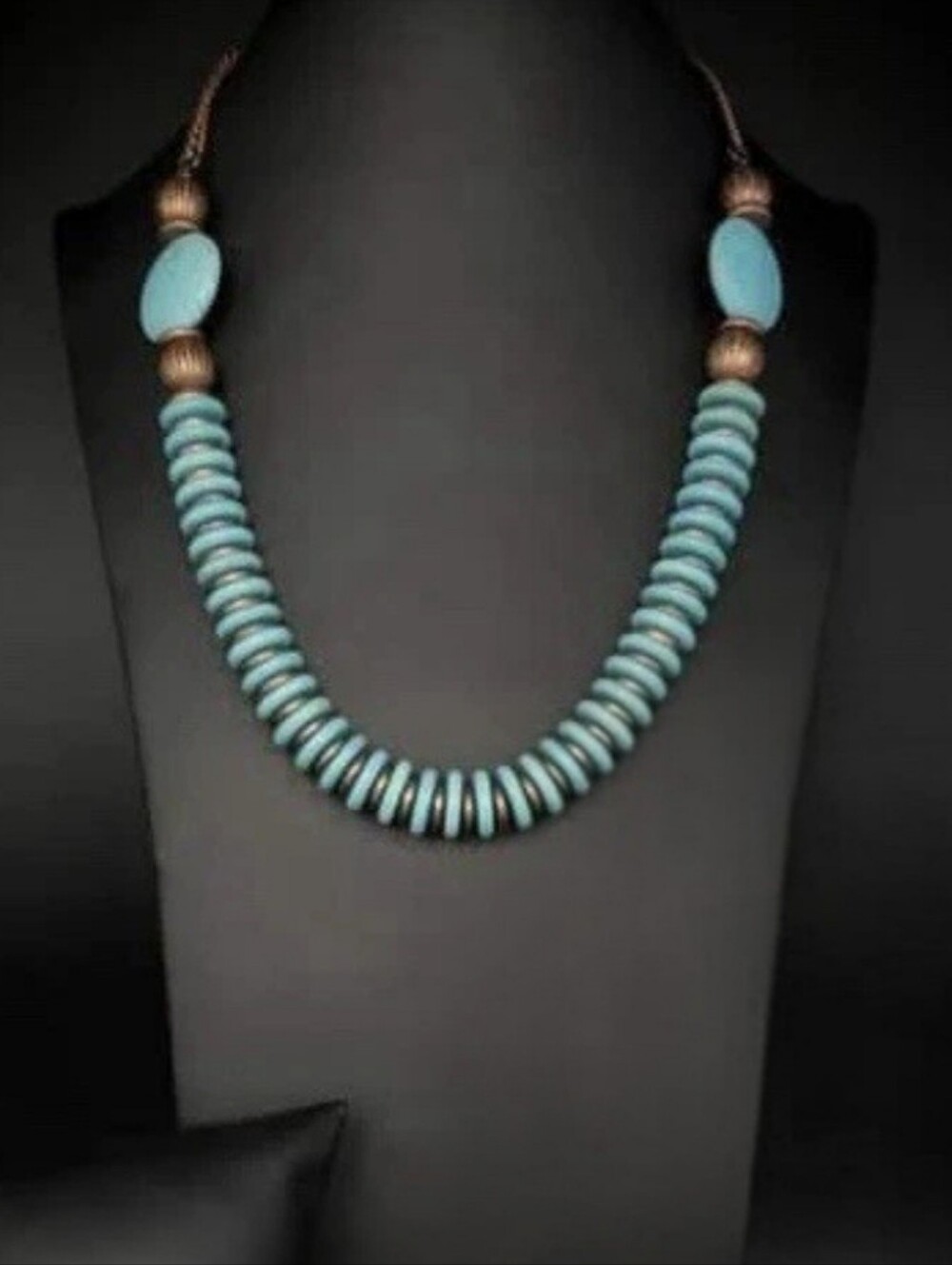 3 For $30😃 Desert Revival Copper & Turquiose Statement Necklace